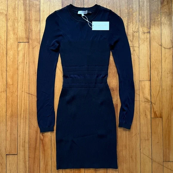NWT Ramy Brook Corrine Bodycon Mini Dress Navy Blue Mesh Women’s XS - Picture 1 of 9
